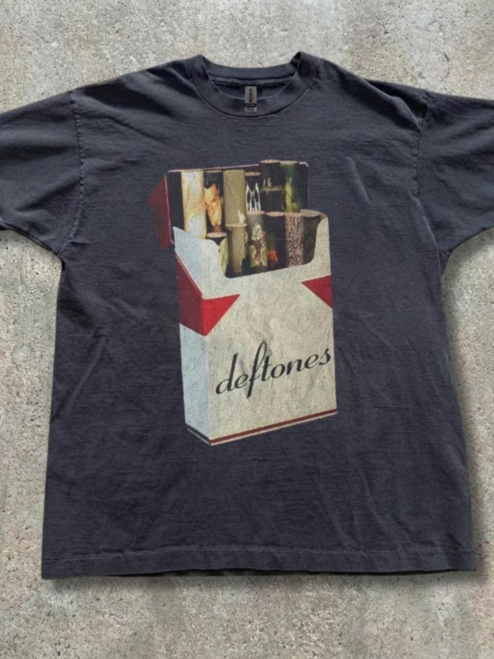 Gildan Black Deftones Cigarette Pack Graphic Tee